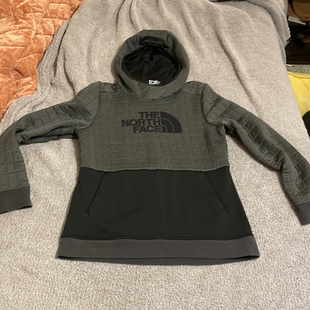 The North Face quilted two tone hoodie